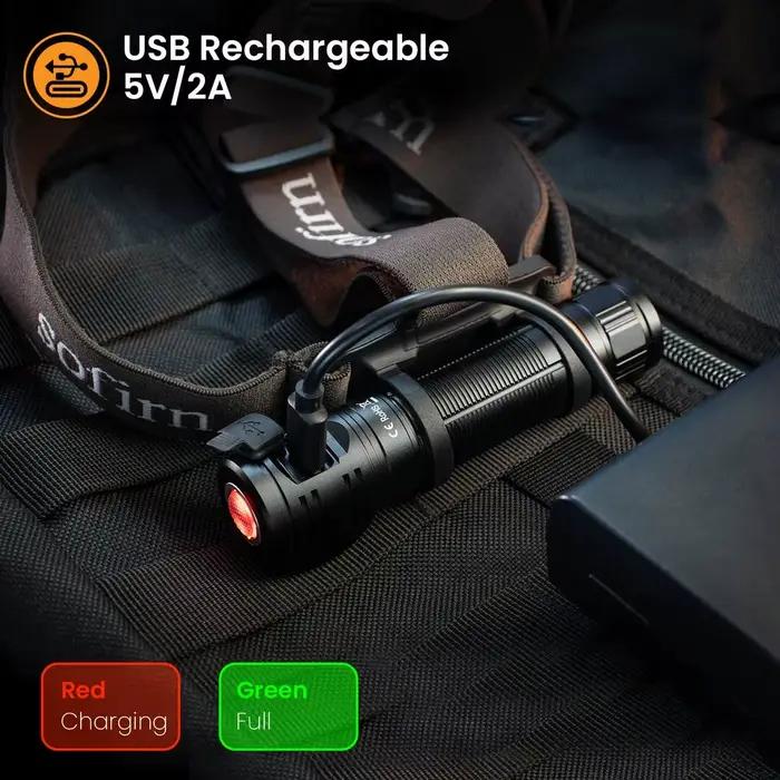 Sofirn HS40 lampe frontale rechargeable USB C LED SST40 2000lm super lumineuse pêche