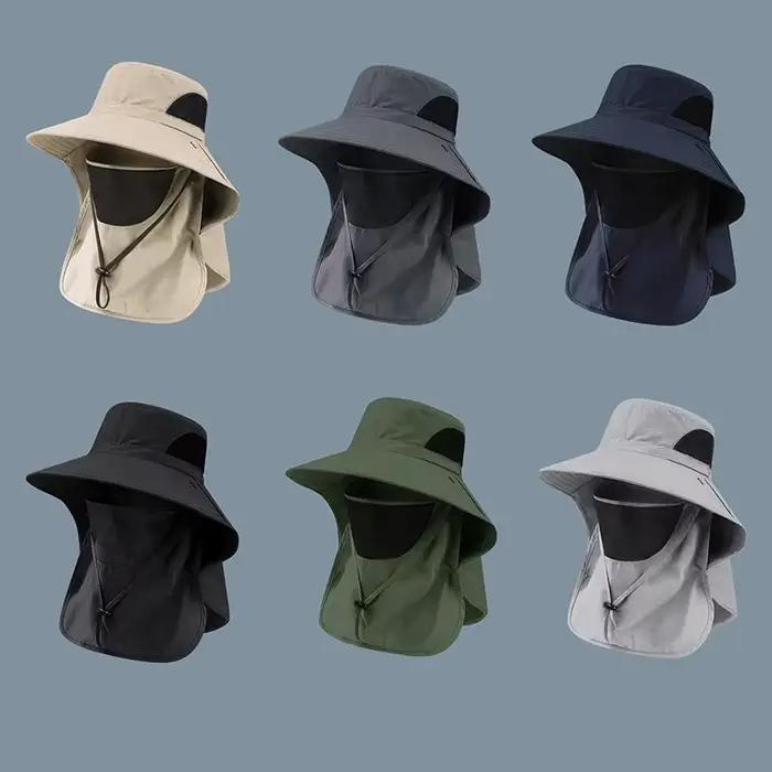 Chapeau été protection UV polyester solide pour homme femme pêche chasse randonnée camping