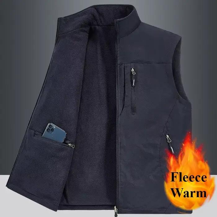 Veste technique homme pêche automne 4XL multi-pockets pratique randonnée photo safari