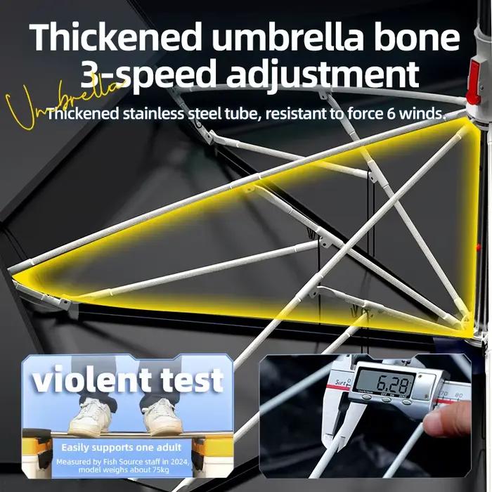 Parapluie de pêche pliant UPF 50+ YUZHIYUAN avec ancre à sable et ventilation portable