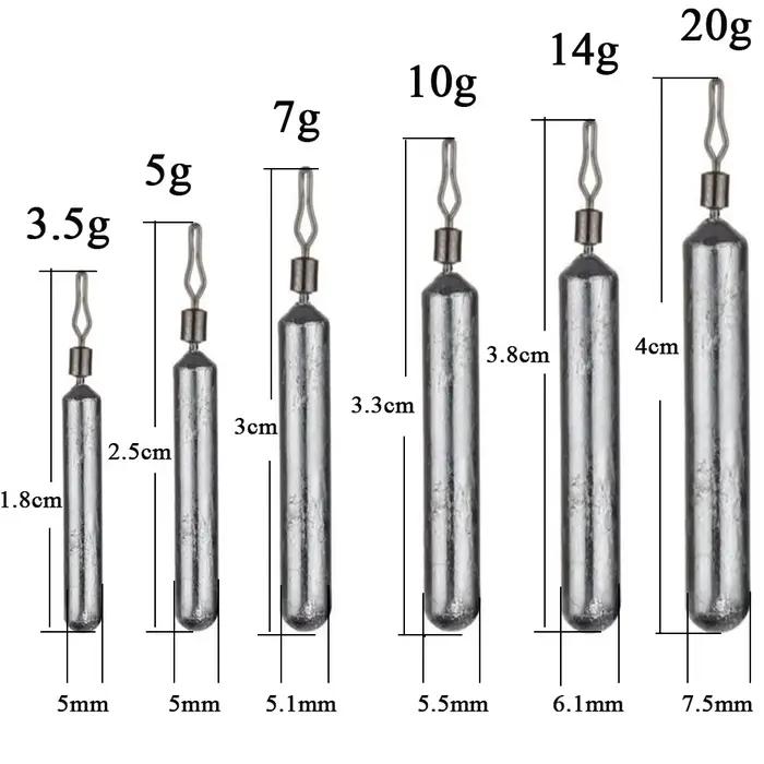 Plombs de pêche Drop Shot 10 pièces - Poids de 3.5g à 20g pour technique finesse et pêche précise