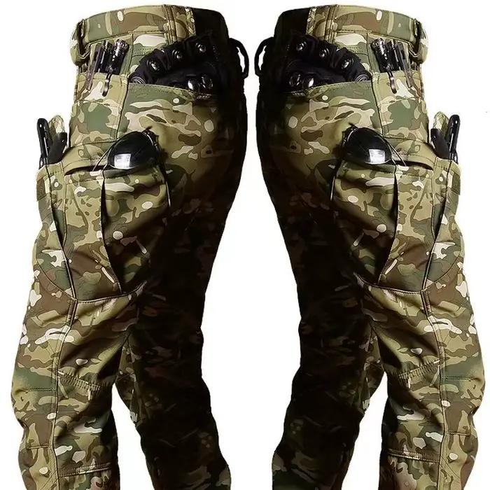 Pantalon cargo polaire 5XL 6XL coupe droite - Loose tactique casual travail randonnée