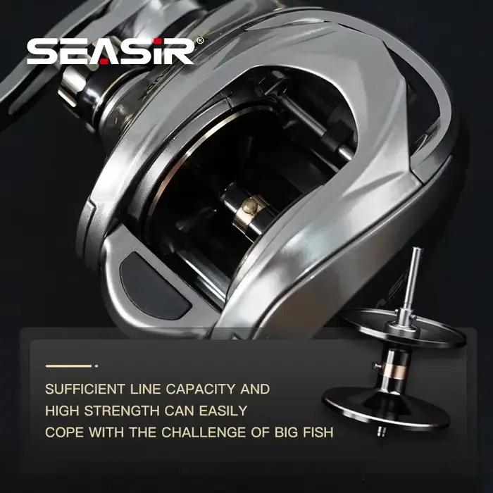 Moulinet baitcasting Seasir Megacuda 15kg frein pour jigging mer avec cadre aluminium et bobine profonde