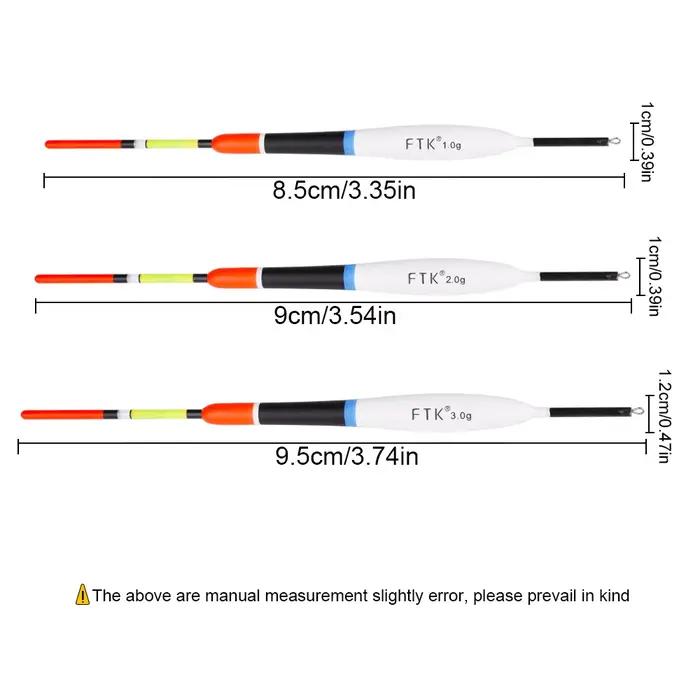 Set 5 flotteurs FTK mixte tailles et couleurs pour pêche - bouchons flottants polyvalents