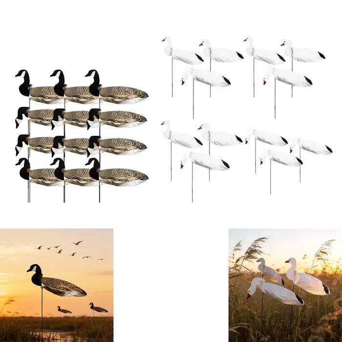 Leurres oie à mouvement vent - Ensemble déco jardin réaliste pour chasse au gibier d'eau attractif