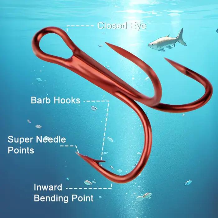 Hameçons triples haute résistance en acier carbone pour leurres de pêche en eau douce et mer