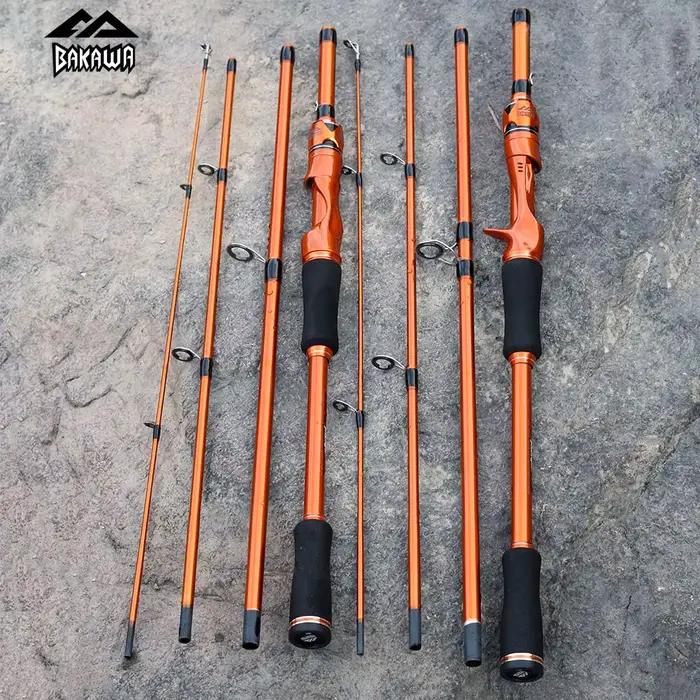 Canne de pêche voyage BAKAWA 4 sections 1.8-2.1m ultralégère - Pêche au leurre portable manche EVA