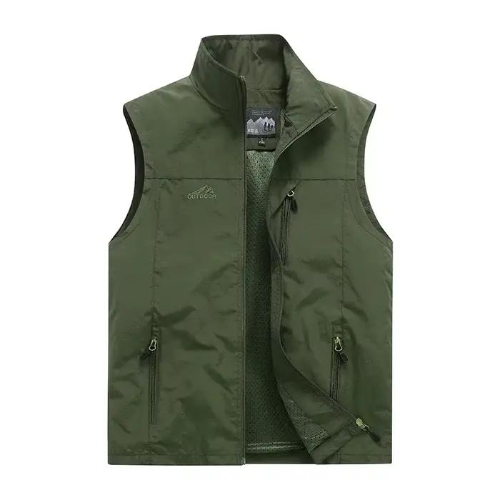 Gilet chaud respirant homme pour pêche montagne et camping, confortable et coupe-vent printemps automne