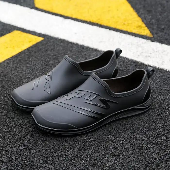 Bottes de pluie basses mode homme pour pêche loisir antidérapantes résistantes en PVC facile à enfiler