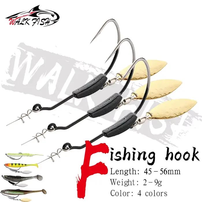 Hameçons crank WALK FISH 3 pièces 2g à 9g avec sequins - Cuillers métalliques avec système twist lock