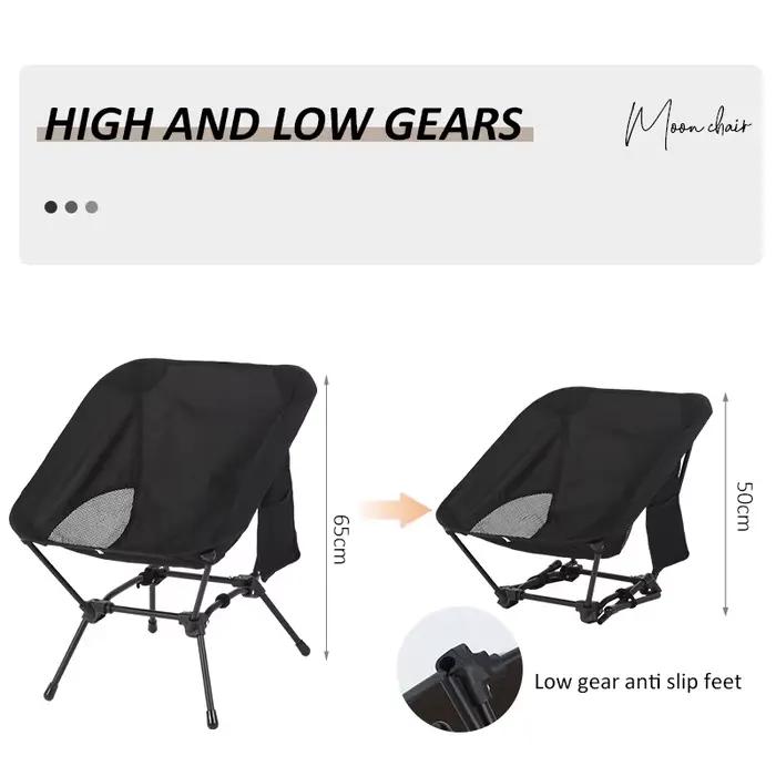 Tabouret de pêche carré structure robuste - chaise pliante camping fer légère fauteuil lune