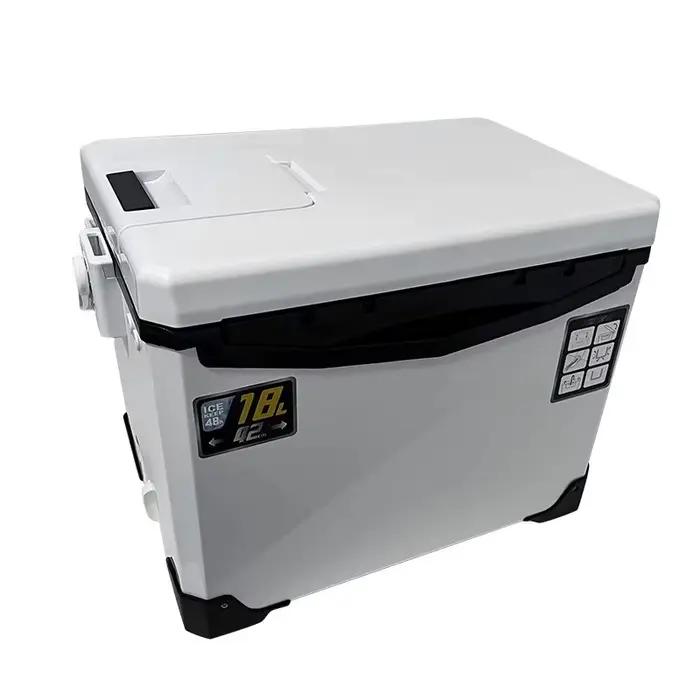 Glacière de pêche 10L à 48L avec rangement accessoires, aérations et poignée pour pêche en mer