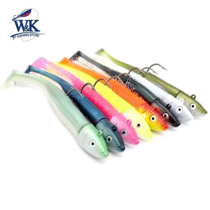Kit de Leurres Souples Paddle Tail pour Bar, 5 Tailles de 6 à 14.5 cm avec