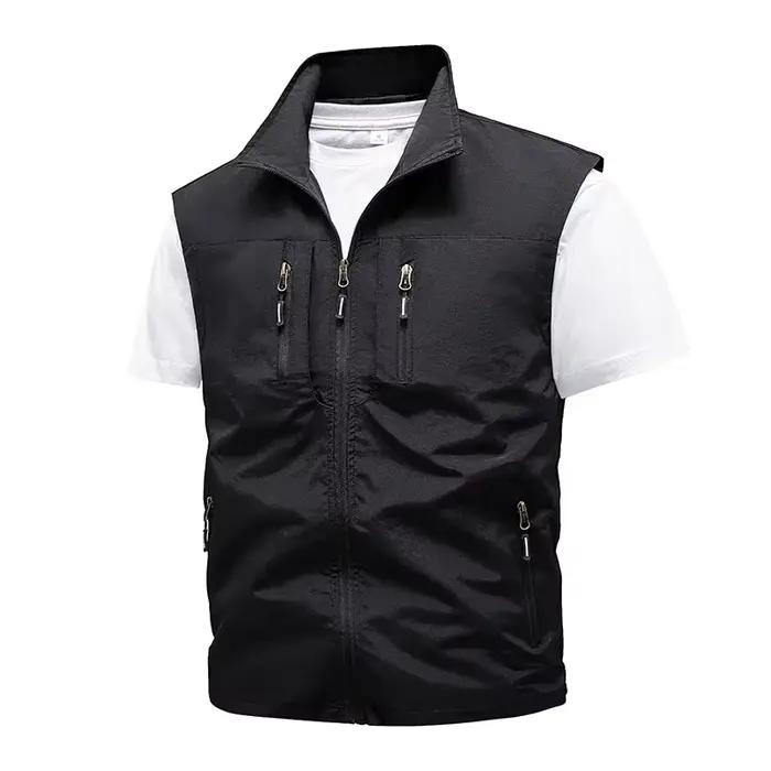 Veste de pêche sans manches homme été mesh multi-poches pour outils extérieur 5XL