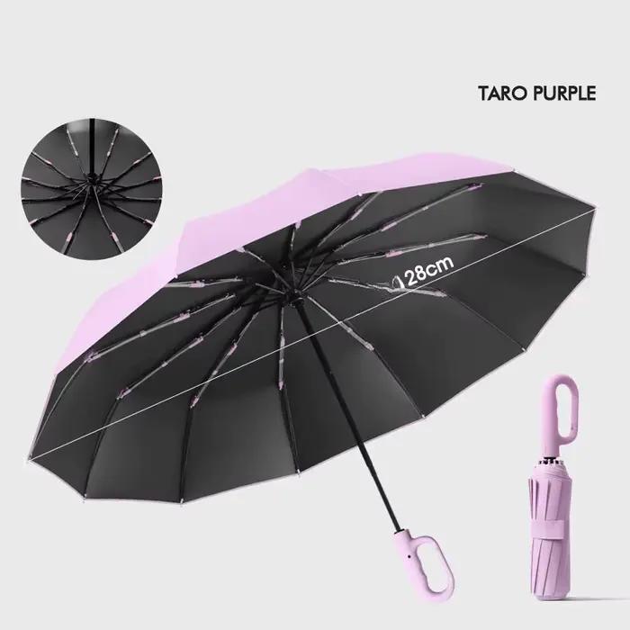 Parapluie extra large automatique 12 baleines portable double usage pluie vent pêche
