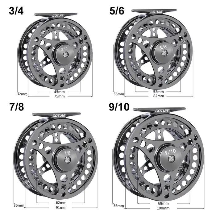 Moulinet de pêche à la mouche Goture 2+1BB en aluminium CNC pour truite et carpe - Poignée gauche/droite