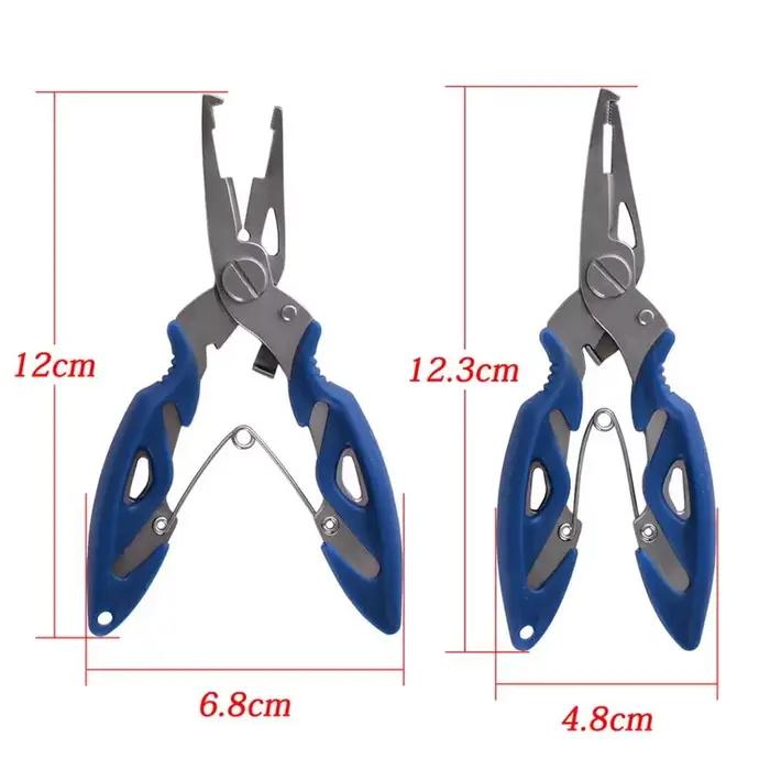 Pince ciseaux multifonction pêche : coupe-tresse, extracteur hameçons, pince à poissons