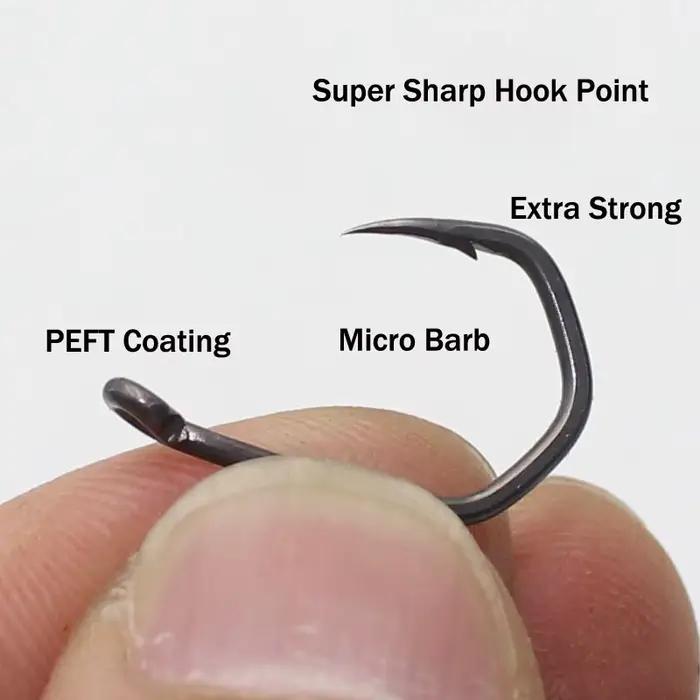 20 Hameçons carpe Pinpoint Claw - Crochets griffe PTFE acier inoxydable pour pêche précise de la carpe