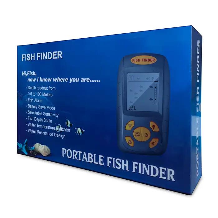 FindFish sondeur portable intelligent avec alarme et transducteur pour détection poissons jusqu'à 100m