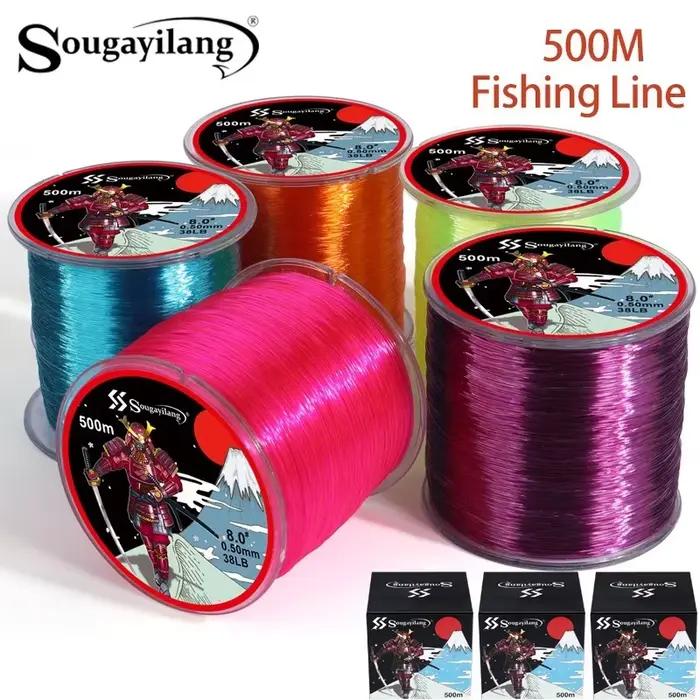 Ligne de pêche Sougayilang 500m nylon fluorocarbone 7-38lb super résistante pour mer