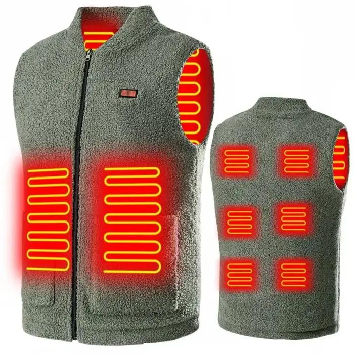 Veste chauffante USB hiver 3 vitesses - Gilet auto-chauffant lavable pour pêche et sports outdoor par temps froid