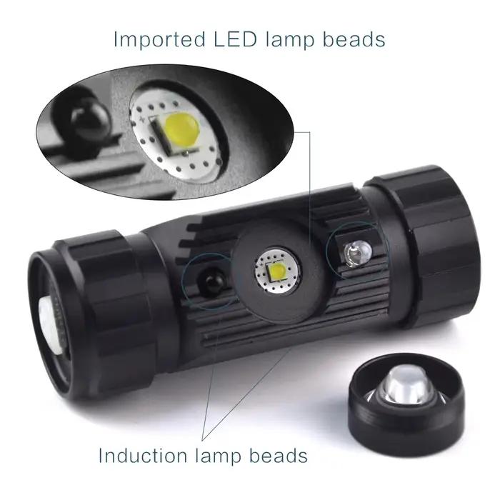 Lampe frontale pêche BORUiT 020 détecteur mouvement 1000LM rechargeable Type-C étanche chasse