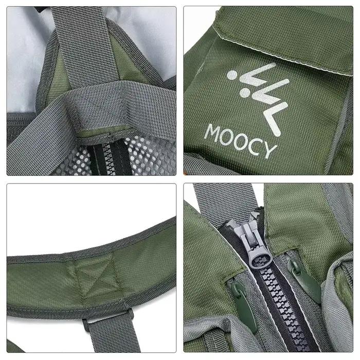 Veste de pêche respirante en mesh avec poches zippée pour randonnée voyage et running été