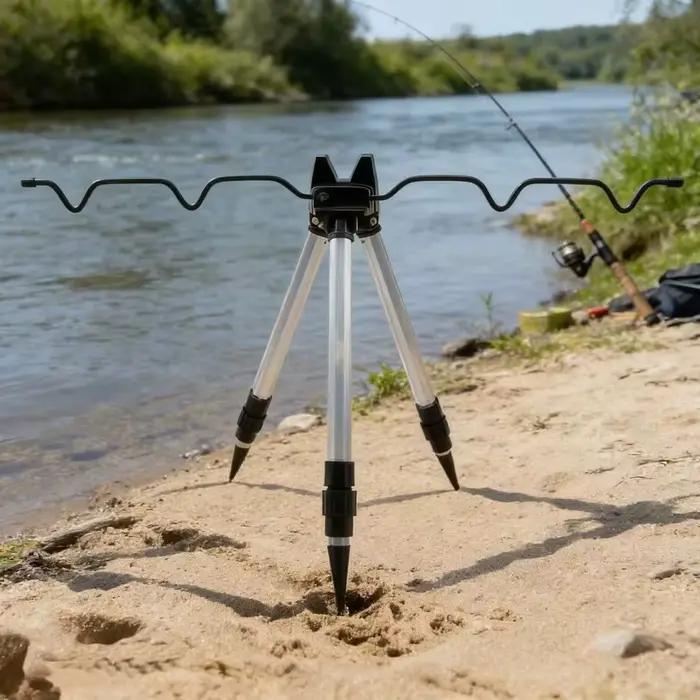 Support de canne à pêche télescopique 3 branches, trépied porteur pour pêche en mer et surfcasting