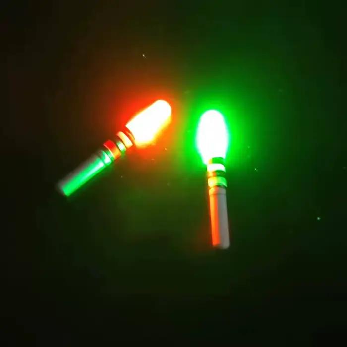 Lot 5 bâtons lumineux LED vert/rouge pour flotteurs pêche nocturne avec piles CR322