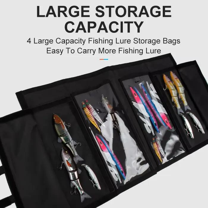 Sac de rangement pour leurres souples et durs LEYDUN - Protection jusqu'à 12 pouces avec 4 poches