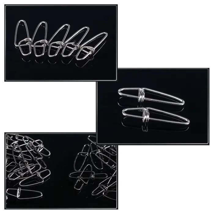 50 clips de pêche rapides pour leurres - Connecteurs en acier inoxydable pour crankbaits et leurres