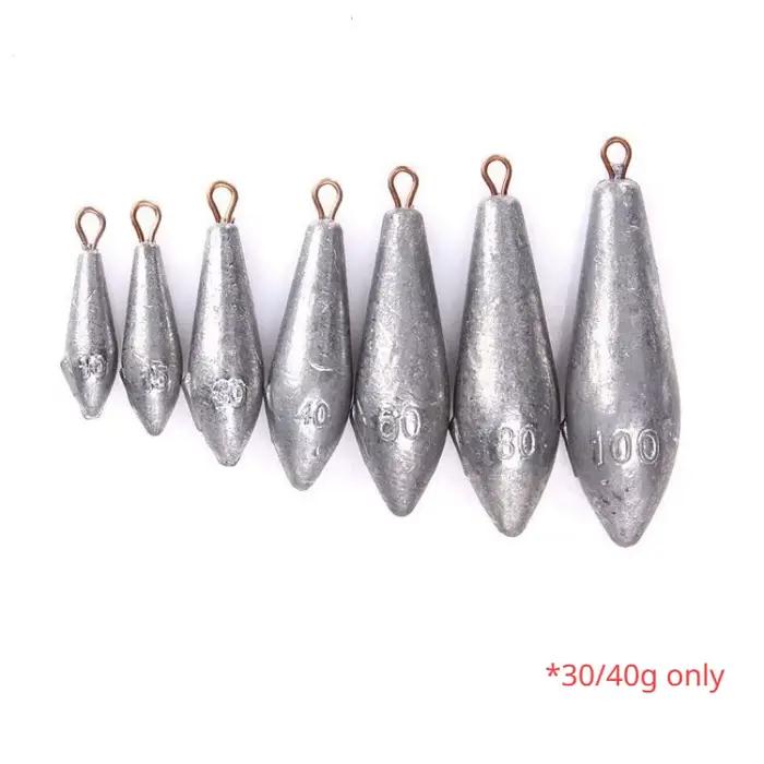 Plombs de pêche 5 pièces 30/40g feuille de saule écaillée avec anneau - Plombage fort pour carnassiers