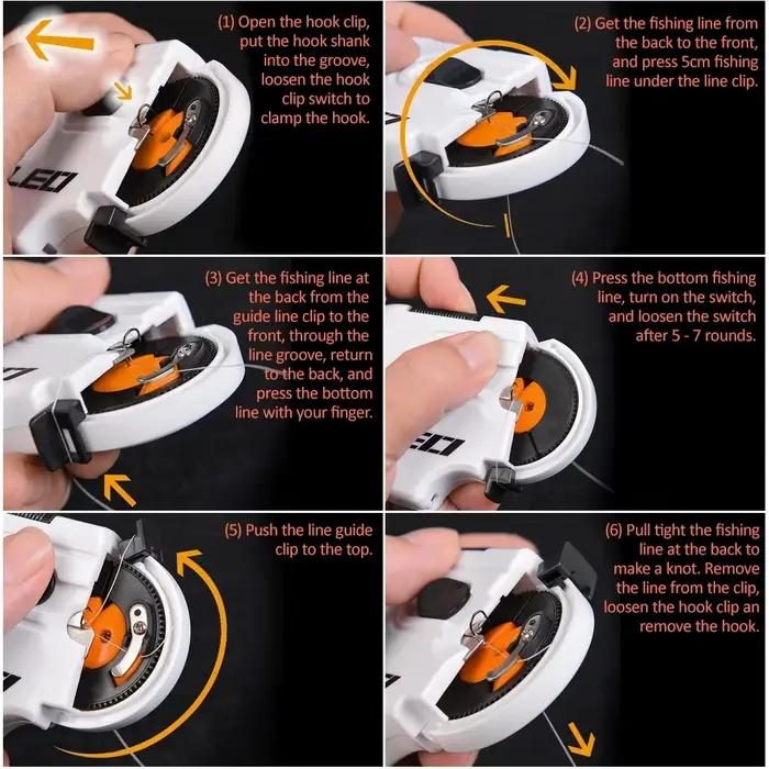 Machine à ligaturer les hameçons électrique pour pêche, dispositif de nouage rapide des lignes, accessoire et