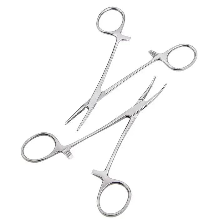Pince hémostatique chirurgicale acier inox - Modèles droits et coudés complets pour pêche précise