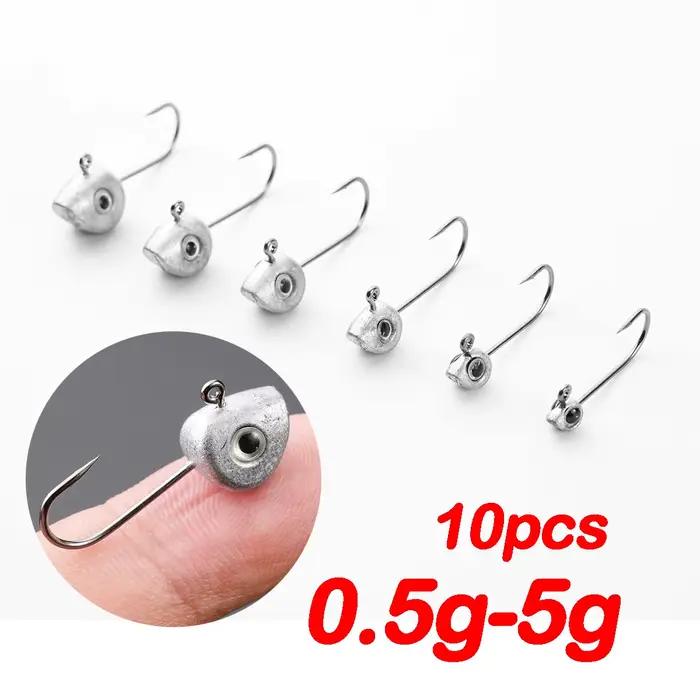 Têtes plombées miniatures 3D yeux - 0.5g à 5g pour perche et crapet - Hameçons pêche leurres souples