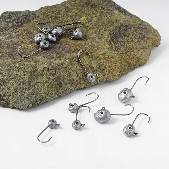 Tête plombée Grouper Crank pour leurre souple, jig de pêche au rockfish et leurre fly (0.5g à 5g)