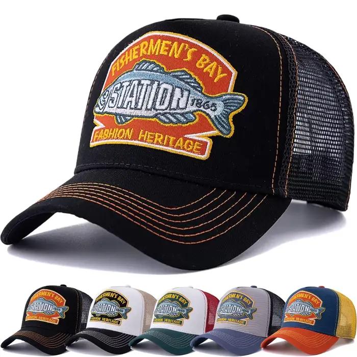 Casquette pêche été unisexe mesh respirant - Style big fish pour pêcheurs hommes et femmes - Chapeau outdoor