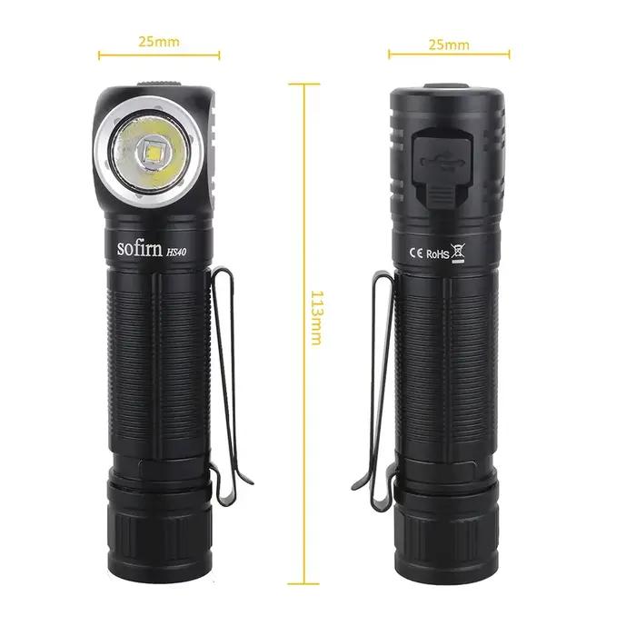 Lampe frontale Sofirn HS40 rechargeable USB-C pour pêche nocturne et randonnée en plein air étanche avec modes d'intensité ajustables