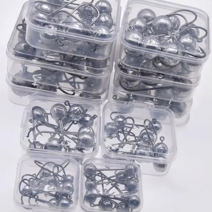 Boîte MrLurion hameçons plombés 2g à 20g - Hameçons jig round head pour leurres souples et pêche du bass