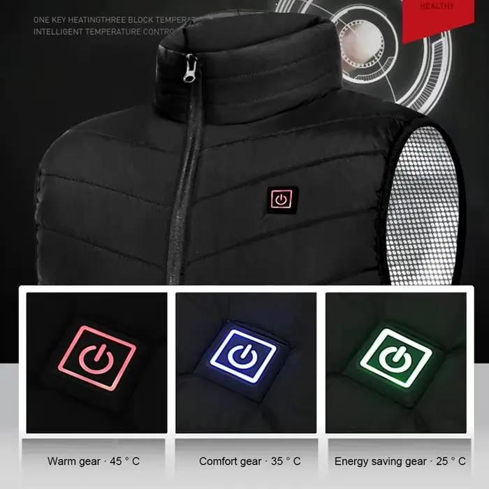 Veste chauffante 9 zones électrique USB - Manteau graphene pêche outdoor hommes femmes sport hiver