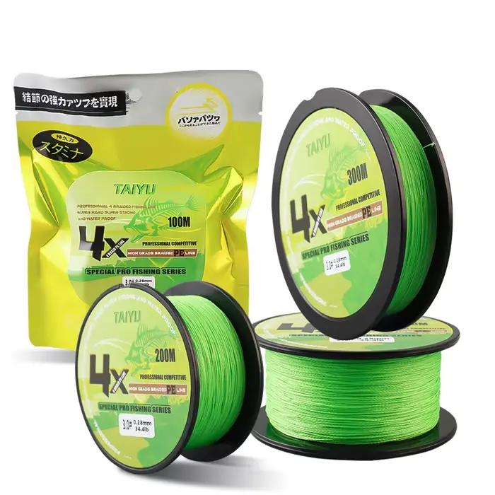 Ligne de pêche PE japonaise TAIYU 4 brins 200m résistance 19LB à 70LB pour carpe durable
