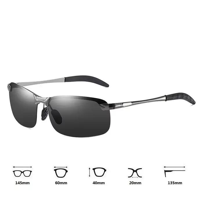 Lunettes de soleil polarisées métal rétro pêche homme - demi-monture luxe designer conduite UV400