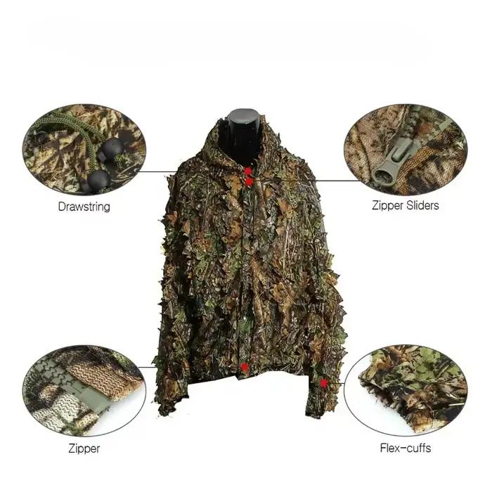 Ensemble camouflage jungle familial pour pêche - Veste à capuche et pantalon taille adulte et enfant