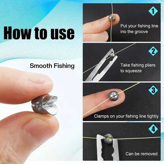 Kit de Plombs Pêche 60 à 120 Pièces, Sinkers Fendus Premium 5 Tailles, Design Rond Amovible
