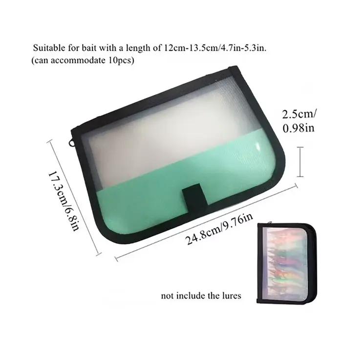 Sac rangement leurres plastique transparent double fermeture étui pêche portable visuel hameçons