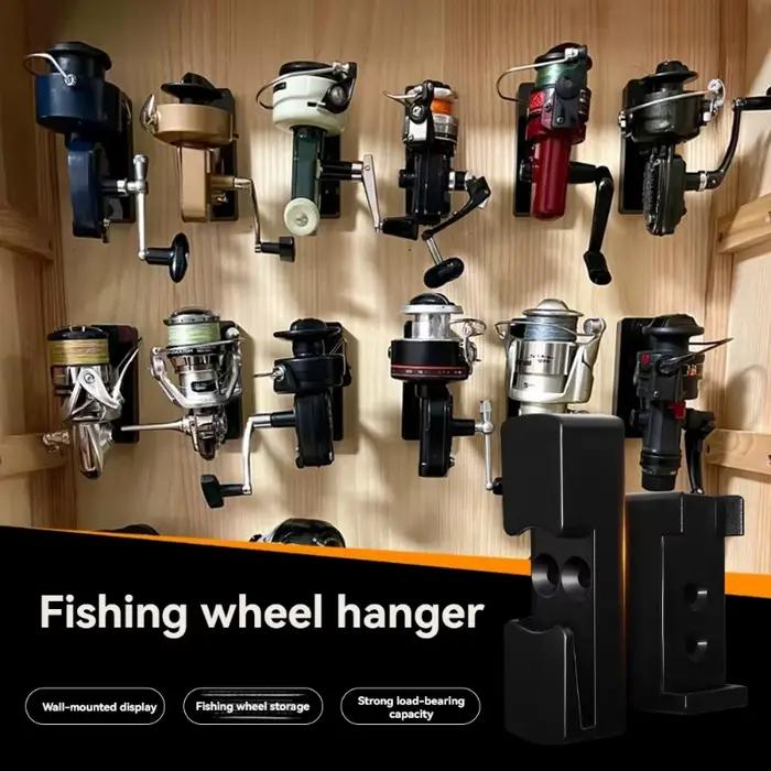 Support mural pour moulinet de pêche avec vis, rangement et étagère de présentation pour accessoires et