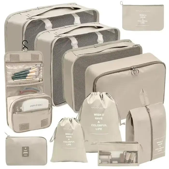 Set 7 sacs rangement voyage pêche cubes compression - Organisateur valise vêtements technique pêcheur