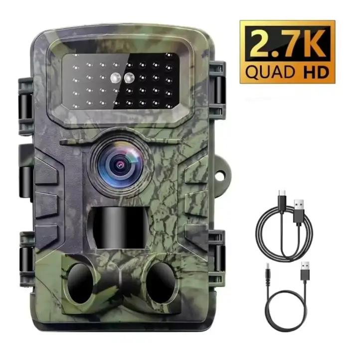 Caméra sans fil 2.7K écran LCD IP66 étanche - Vision nocturne 940nm IR pour chasse extérieure