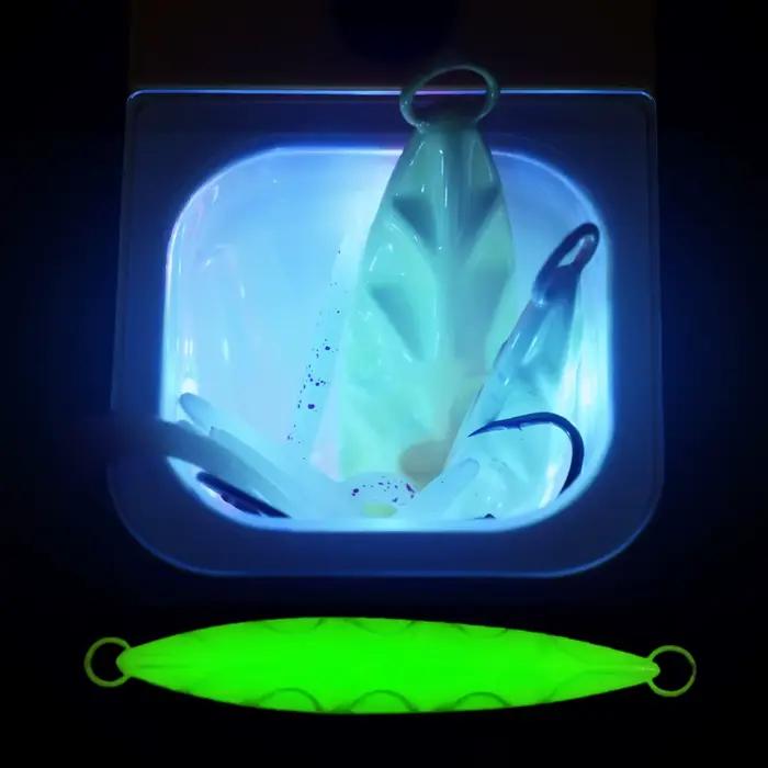 Leurres luminescents UV LED pêche mer - appâts souples lumineux rechargeables pour pêche au calmar nocturne