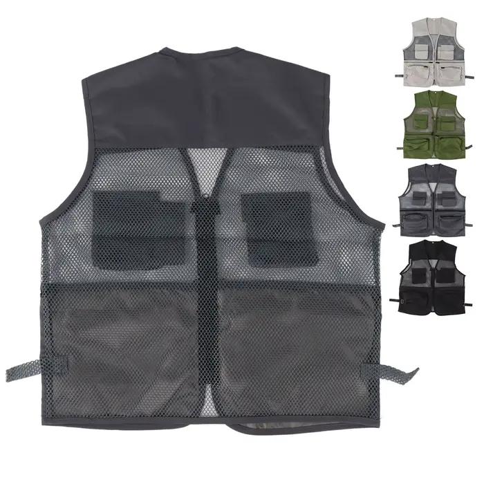 Veste de pêche militaire respirante avec multiples poches pour activités de plein air